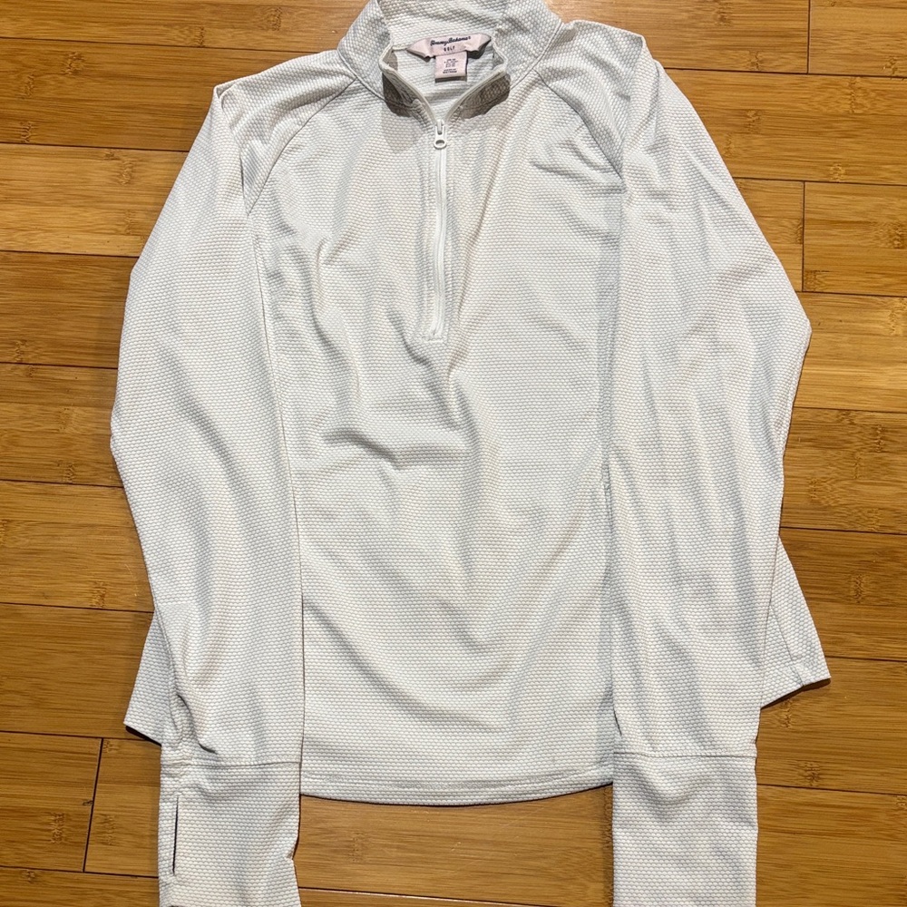 Tommy Bahama Textured White Golf Pullover